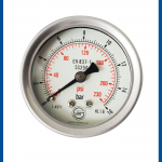 Pressure Gauge SS250 NPT 1/4" Back, Bar & Psi - SCHUH