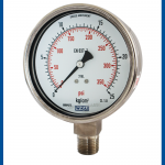 High Pressure Gauge 232.50.100 NPT 1/2" Bottom, Kg/cm2 & Psi - WIKA