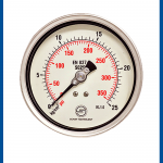 Vaccum Pressure Gauge SC250 NPT 1/4" Back, MPa & kPa - SCHUH